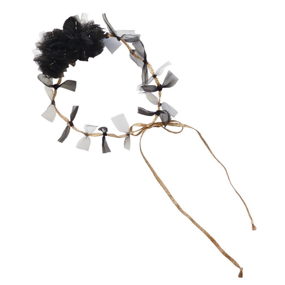 Princess Pom Pom Head Tie - Black