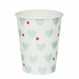Aqua Heart Paper Cups