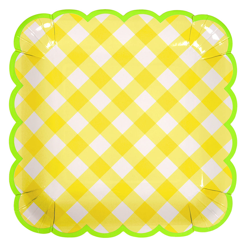 Yellow Gingham Plates