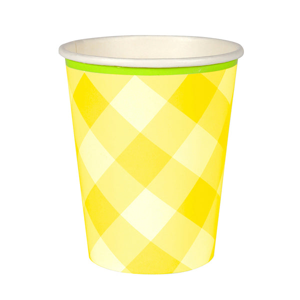 Yellow Gingham Cups