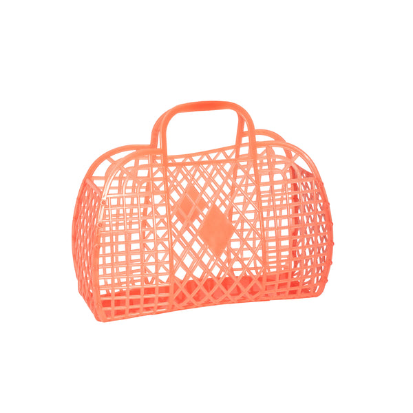 Small Retro Basket - Neon Orange