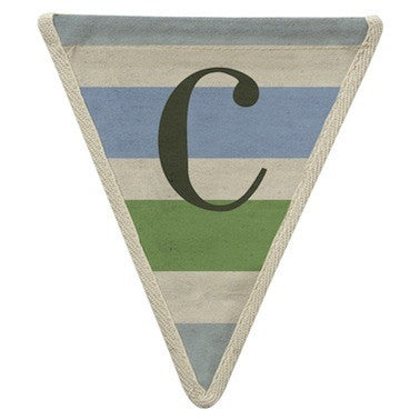 Letter C - horizontal stripe blue & green