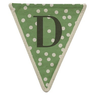 Letter D - polka dots green