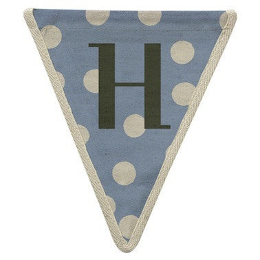 Letter H - polka dots blue