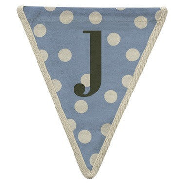 Letter J - polka dots blue