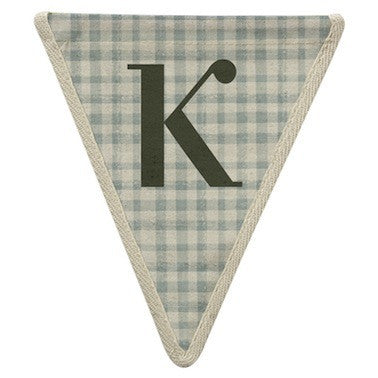 Letter K - gingham pattern blue