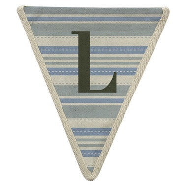 Letter L - horizontal blue striped