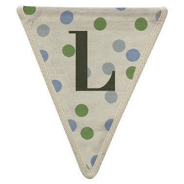 Letter L - polka dots blue & green
