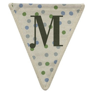 Letter M - polka dots blue & green