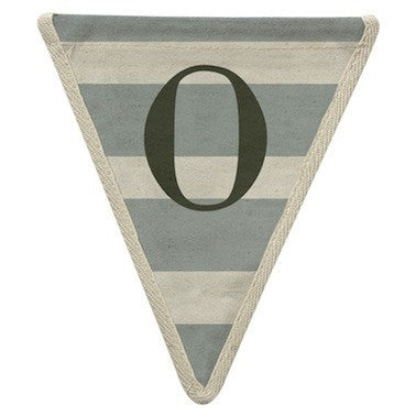 Letter O - horizontal stripe blue