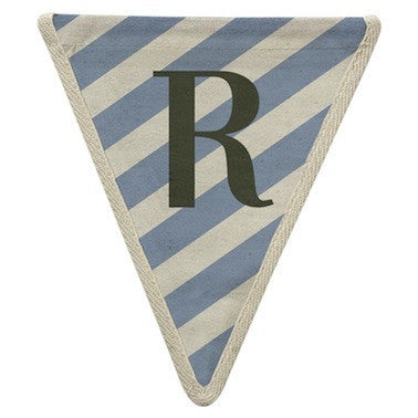 Letter R - diagonal stripe blue
