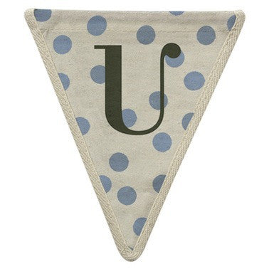 Letter U - polka dots blue