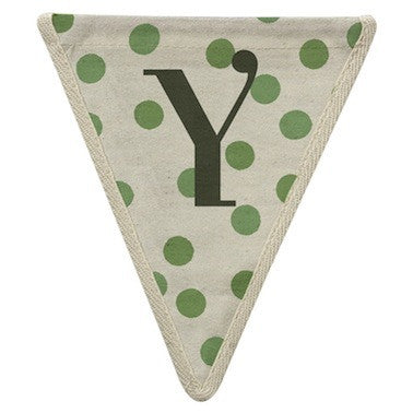 Letter Y - polka dots green