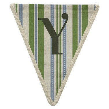Letter Y - striped blue & green