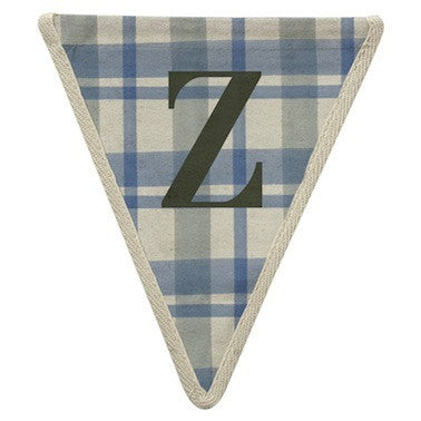 Letter Z - plaid pattern blue