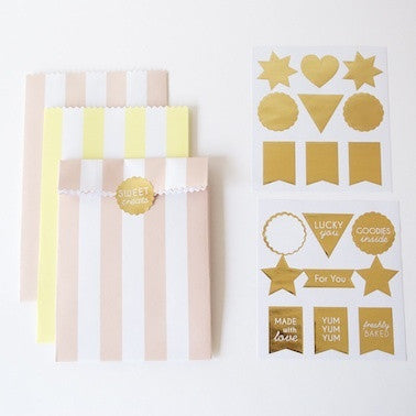Pink & Yellow Stripe Gift Bags