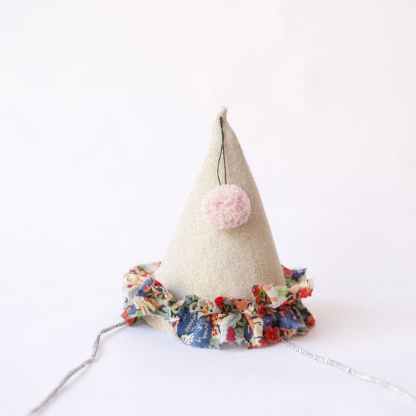 Petit Party Hat - Blue, Red & Green Floral