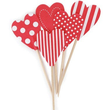 Candy Cane Hearts Toppers