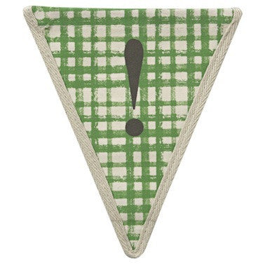 Exclamation point - gingham green