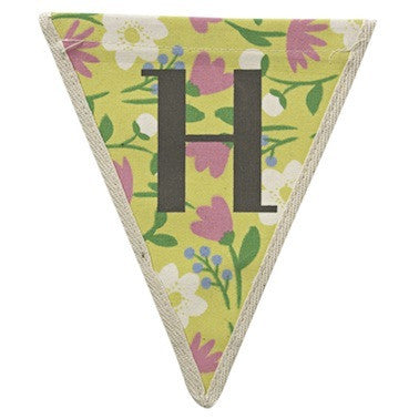 Letter H - floral pattern
