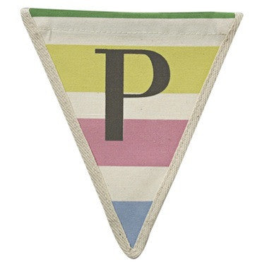 Letter P - horizontal stripe multi