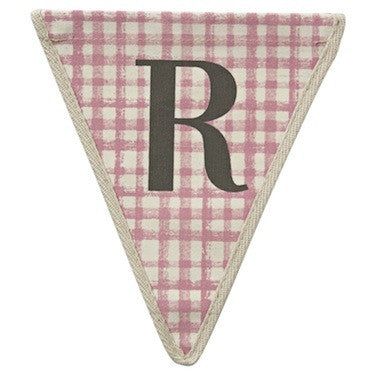 Letter R - plaid pattern pink