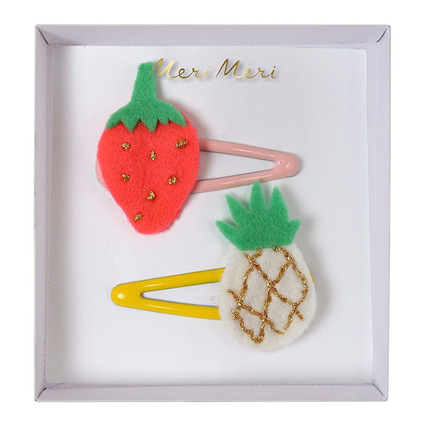 Pineapple & Strawberry Hair Clips
