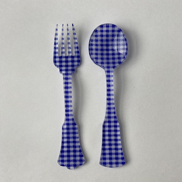 Tea Spoon - Old Fashioned, Blue Gingham