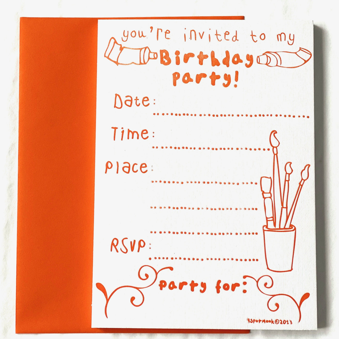 Color-In Birthday Invitations