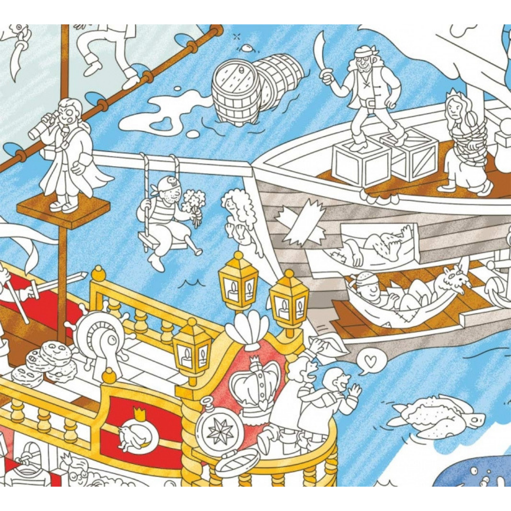 Giant Pirates Coloring Poster
