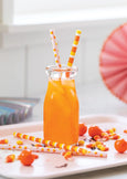 Pink Candy Corn and Stripes Reusable Straws