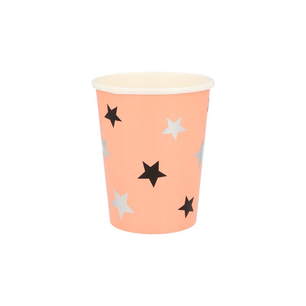 Pastel Orange Star Pattern Cups