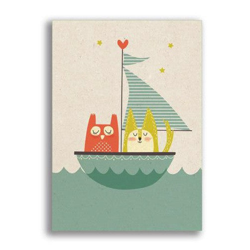Owl & Cat Card