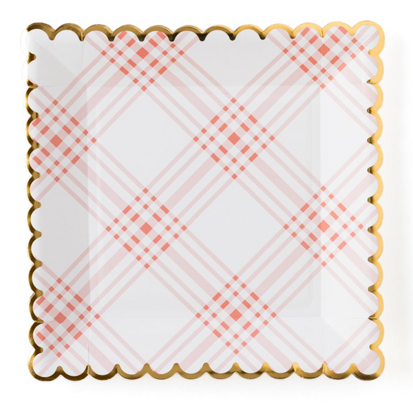 Garden Party Scalloped Plaid Plate