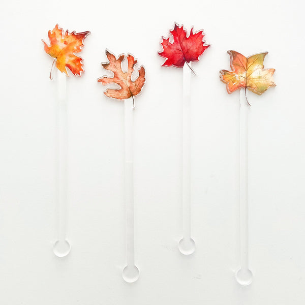Fall Leaf Swizzle Sticks